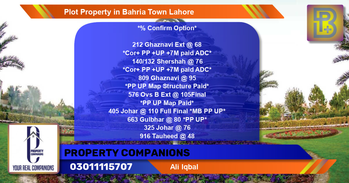 Residential Plot for Sale in Bahria Town, Lahore - (BP-61390)