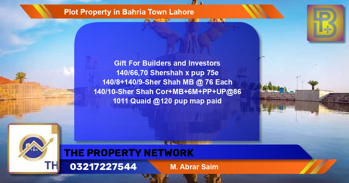 Residential Plot for Sale in Bahria Town, Lahore - (BP-61416)