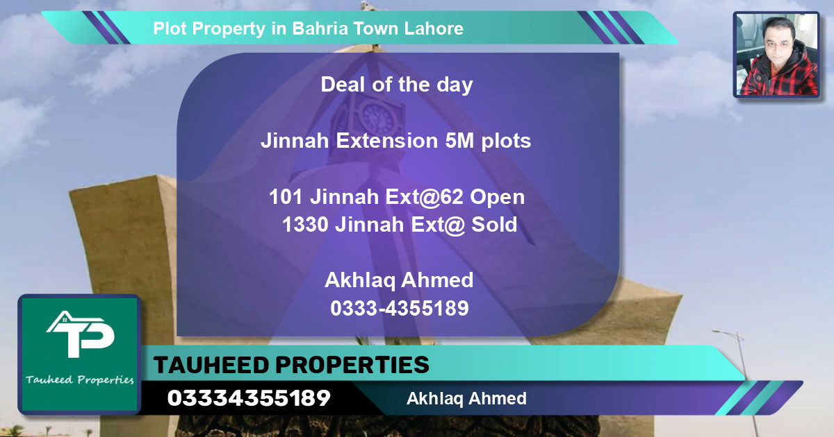 Residential Plot for Sale in Bahria Town, Lahore - (BP-61418)