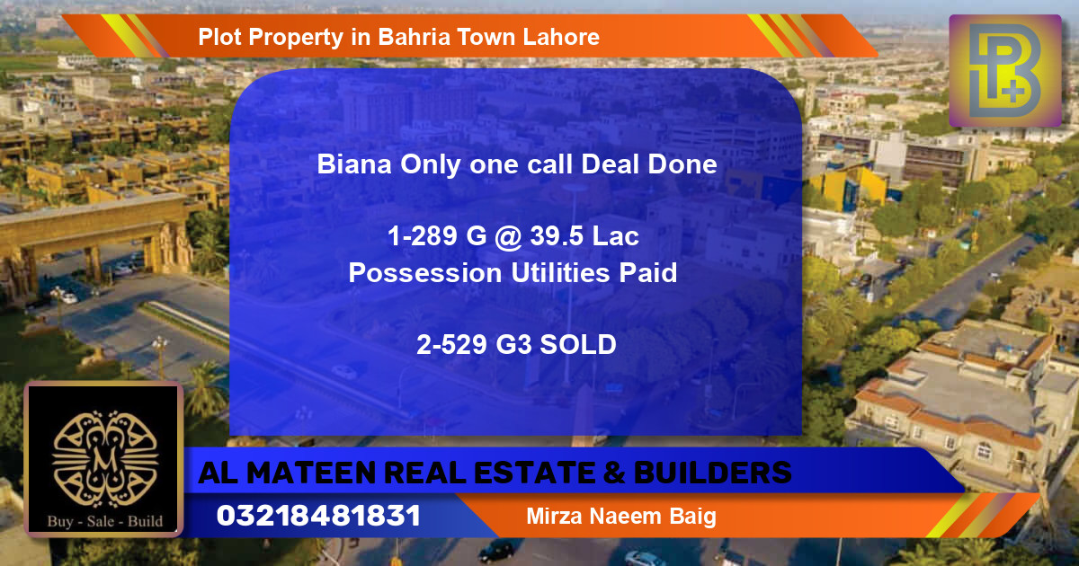 Residential Plot for Sale in Bahria Town, Lahore - (BP-61433)