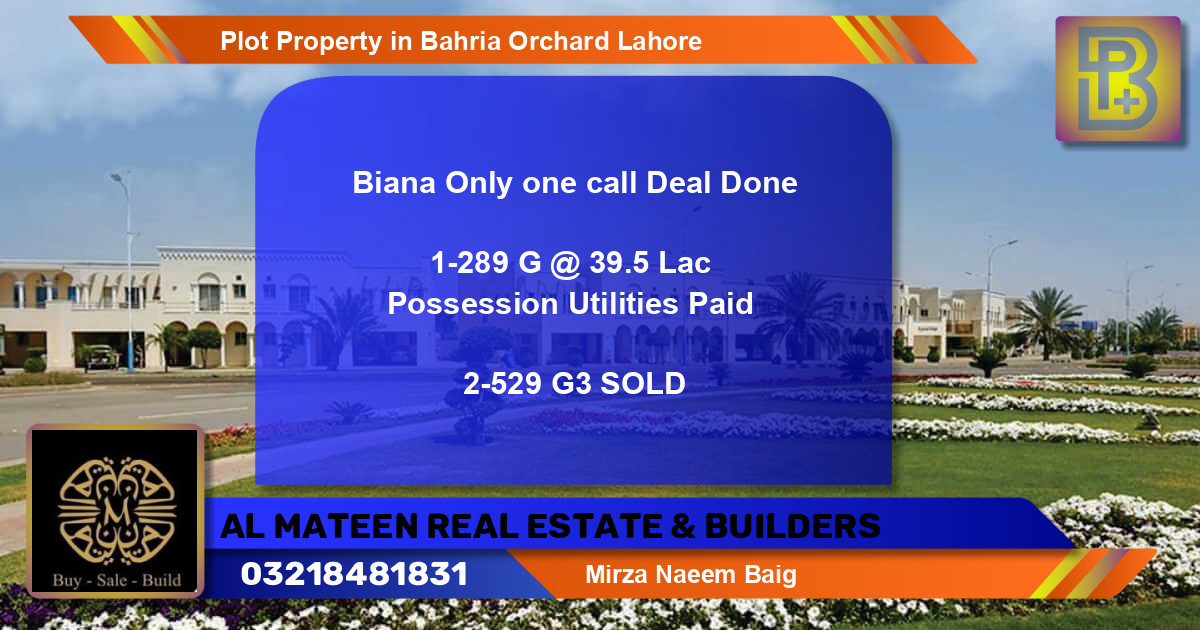 Residential Plot for Sale in Bahria Orchard, Lahore - (BP-61434)