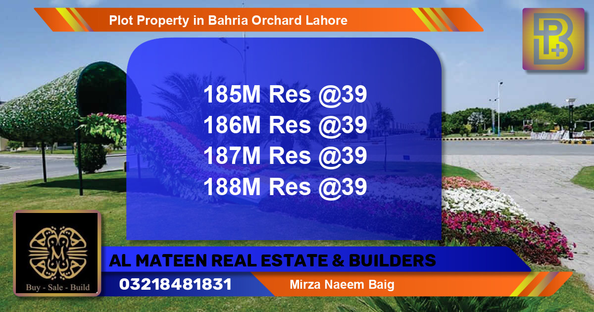 Residential Plot for Sale in Bahria Orchard, Lahore - (BP-61440)