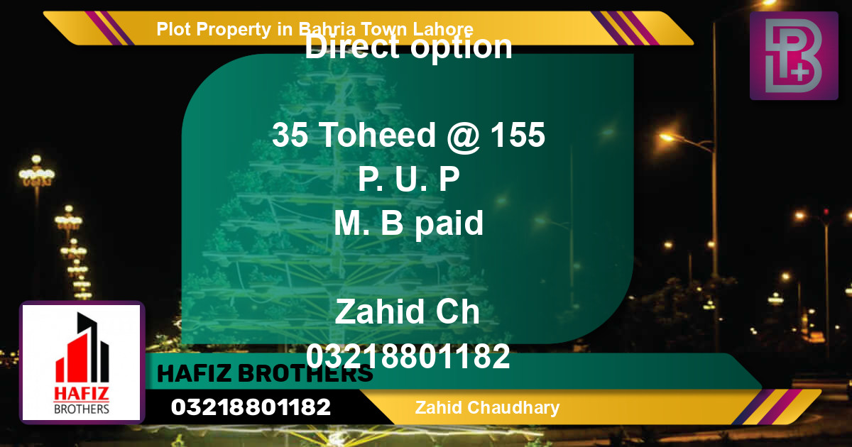 Residential Plot for Sale in Bahria Town, Lahore - (BP-61448)