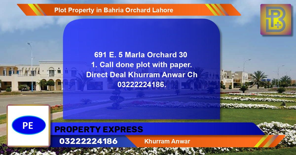 Residential Plot for Sale in Bahria Orchard, Lahore - (BP-61454)