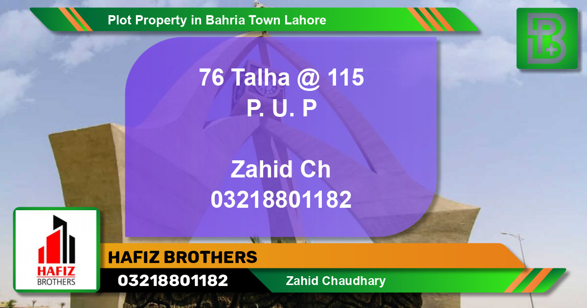 Residential Plot for Sale in Bahria Town, Lahore - (BP-61469)