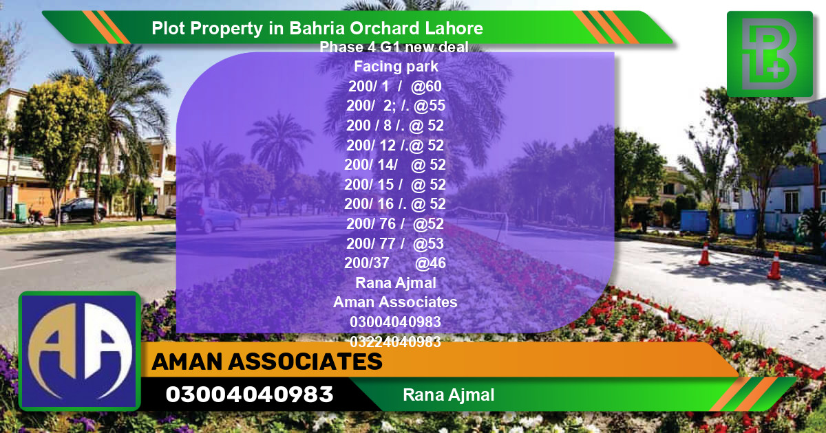 Residential Plot for Sale in Bahria Orchard, Lahore - (BP-61497)