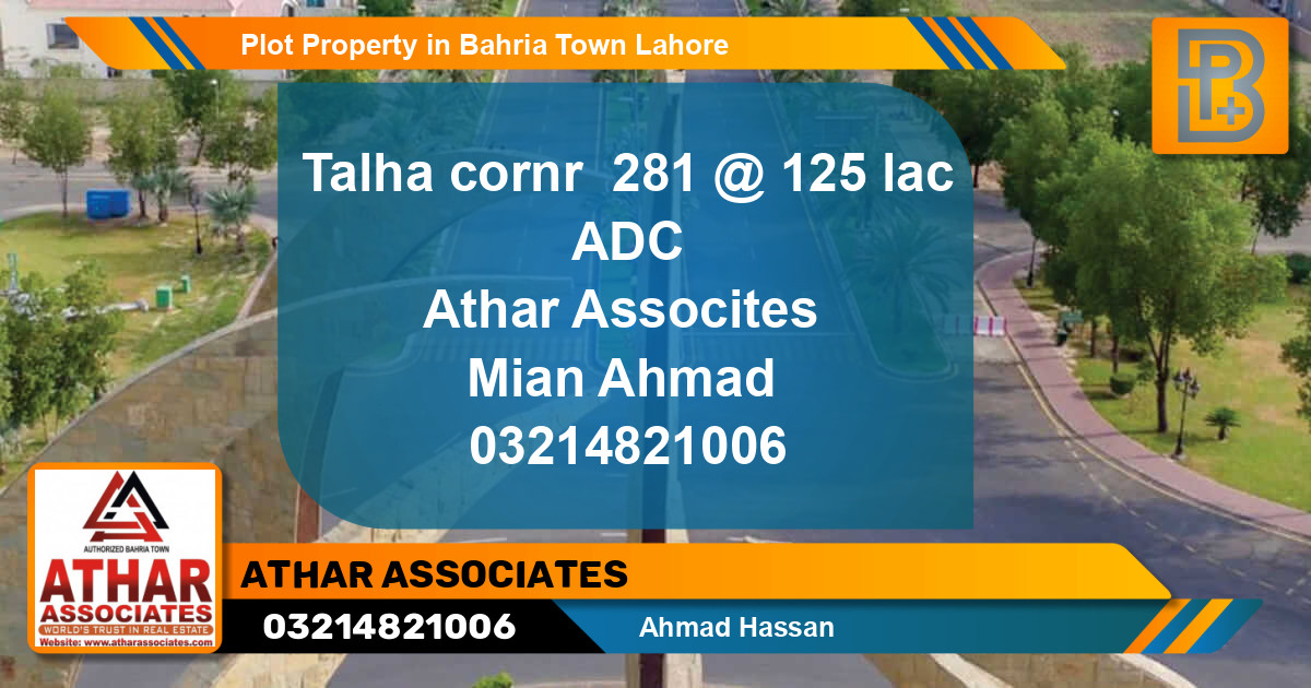 Residential Plot for Sale in Bahria Town, Lahore - (BP-61501)