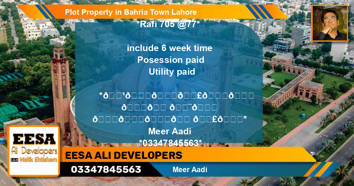 Residential Plot for Sale in Bahria Town, Lahore - (BP-61510)