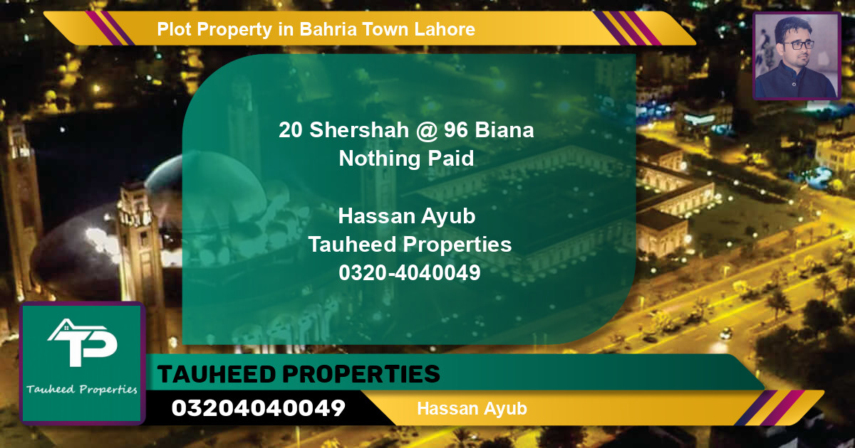 Residential Plot for Sale in Bahria Town, Lahore - (BP-61559)