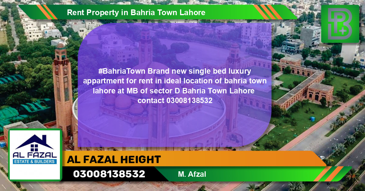 Residential Property for Rent in Bahria Town, Lahore - (BP-61613)