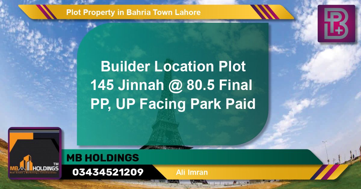 Residential Plot for Sale in Bahria Town, Lahore - (BP-61682)