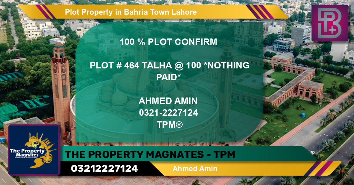 Residential Plot for Sale in Bahria Town, Lahore - (BP-61718)