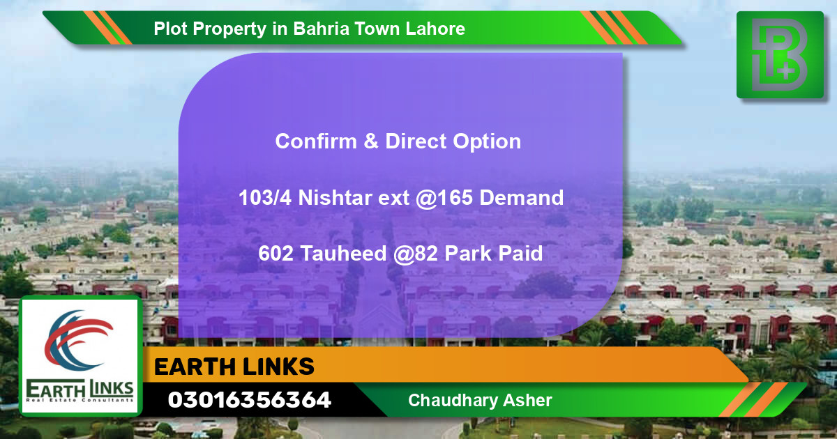 Residential Plot for Sale in Bahria Town, Lahore - (BP-61729)