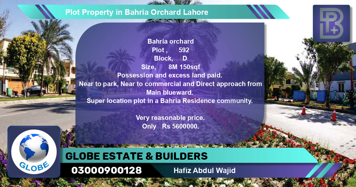 Commercial Plot for Sale in Bahria Orchard, Lahore - (BP-61733)