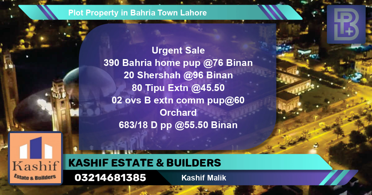 Residential Plot for Sale in Bahria Town, Lahore - (BP-61748)