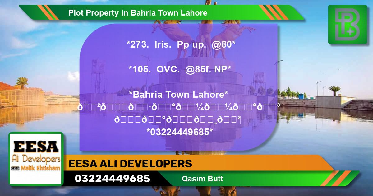 Residential Plot for Sale in Bahria Town, Lahore - (BP-61765)