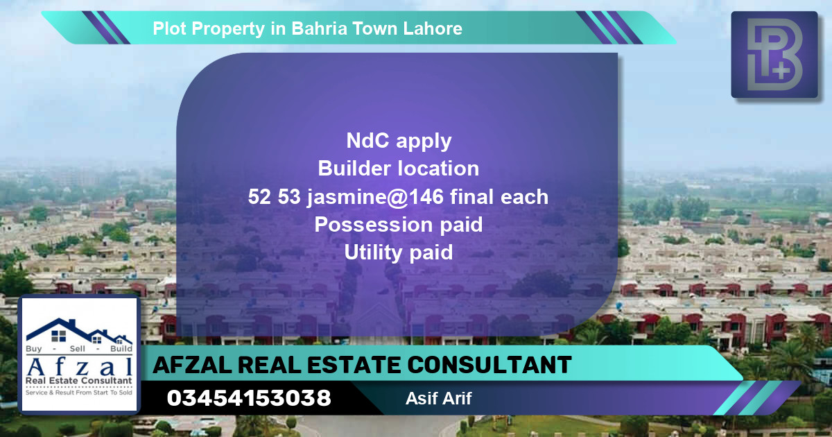 Residential Plot for Sale in Bahria Town, Lahore - (BP-61775)