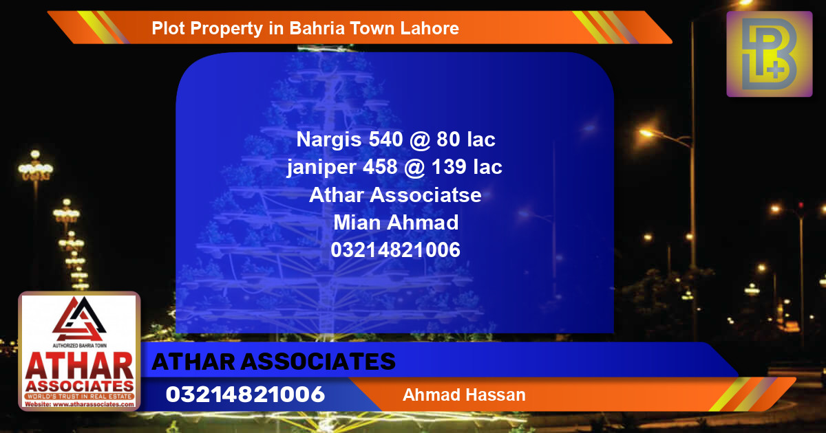 Residential Plot for Sale in Bahria Town, Lahore - (BP-61776)