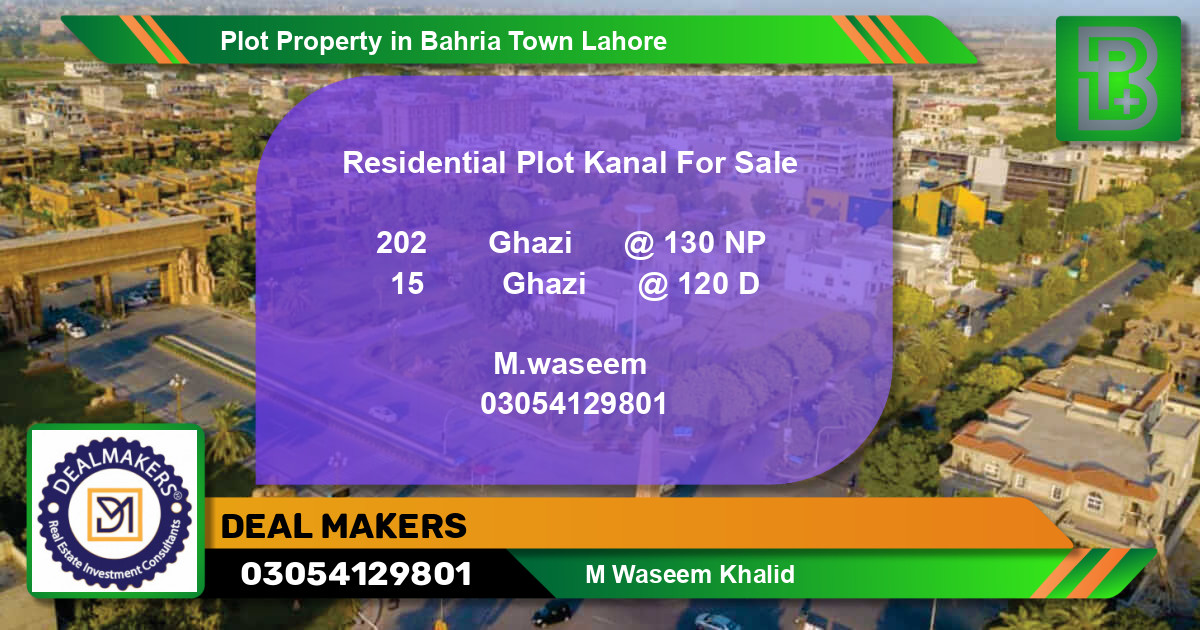 Residential Plot for Sale in Bahria Town, Lahore - (BP-61779)