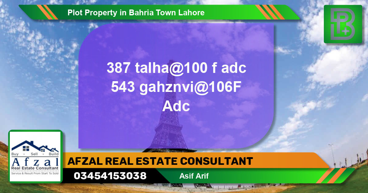 Residential Plot for Sale in Bahria Town, Lahore - (BP-61780)