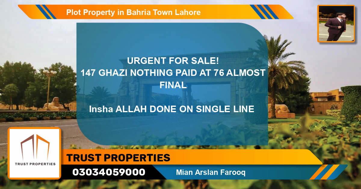 Residential Plot for Sale in Bahria Town, Lahore - (BP-61785)
