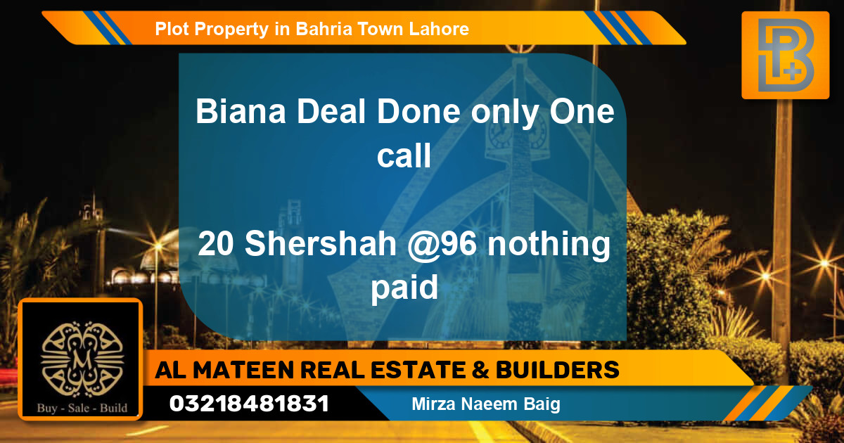 Residential Plot for Sale in Bahria Town, Lahore - (BP-61812)