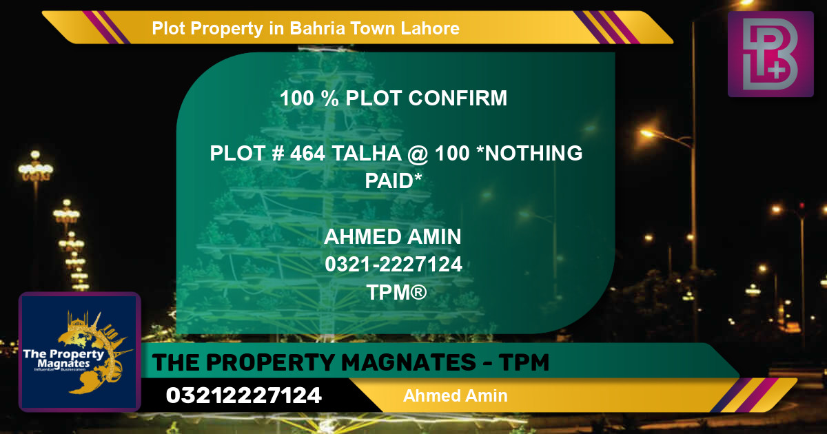 Residential Plot for Sale in Bahria Town, Lahore - (BP-61816)