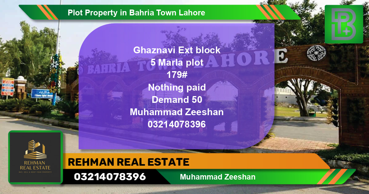 Residential Plot for Sale in Bahria Town, Lahore - (BP-61833)
