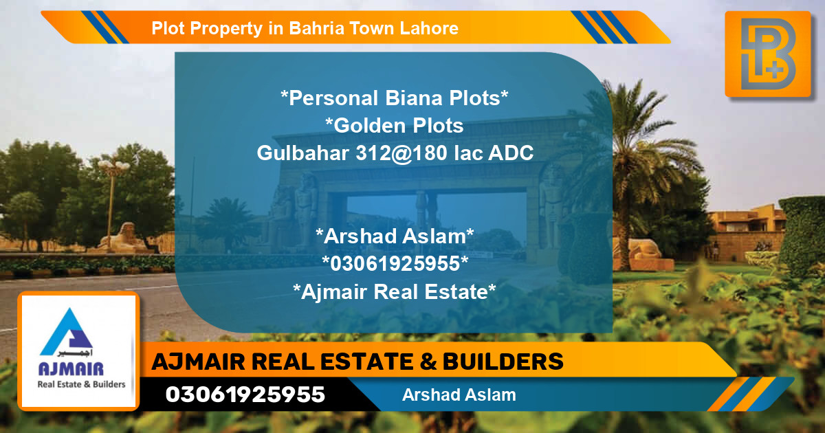 Residential Plot for Sale in Bahria Town, Lahore - (BP-61873)