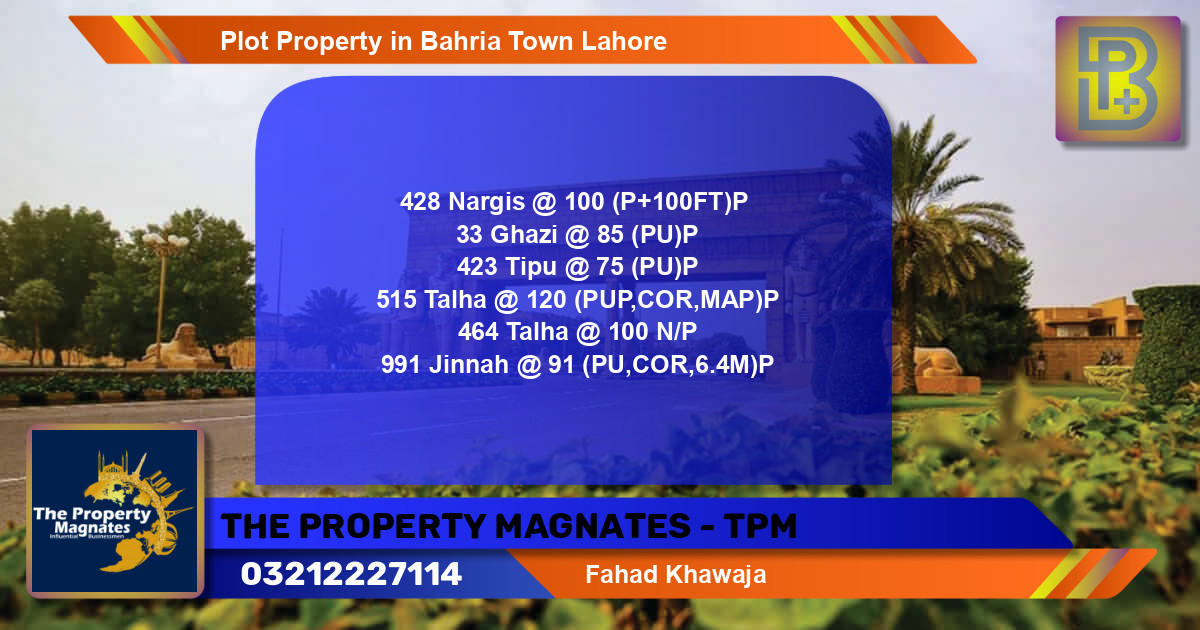 Residential Plot for Sale in Bahria Town, Lahore - (BP-61890)
