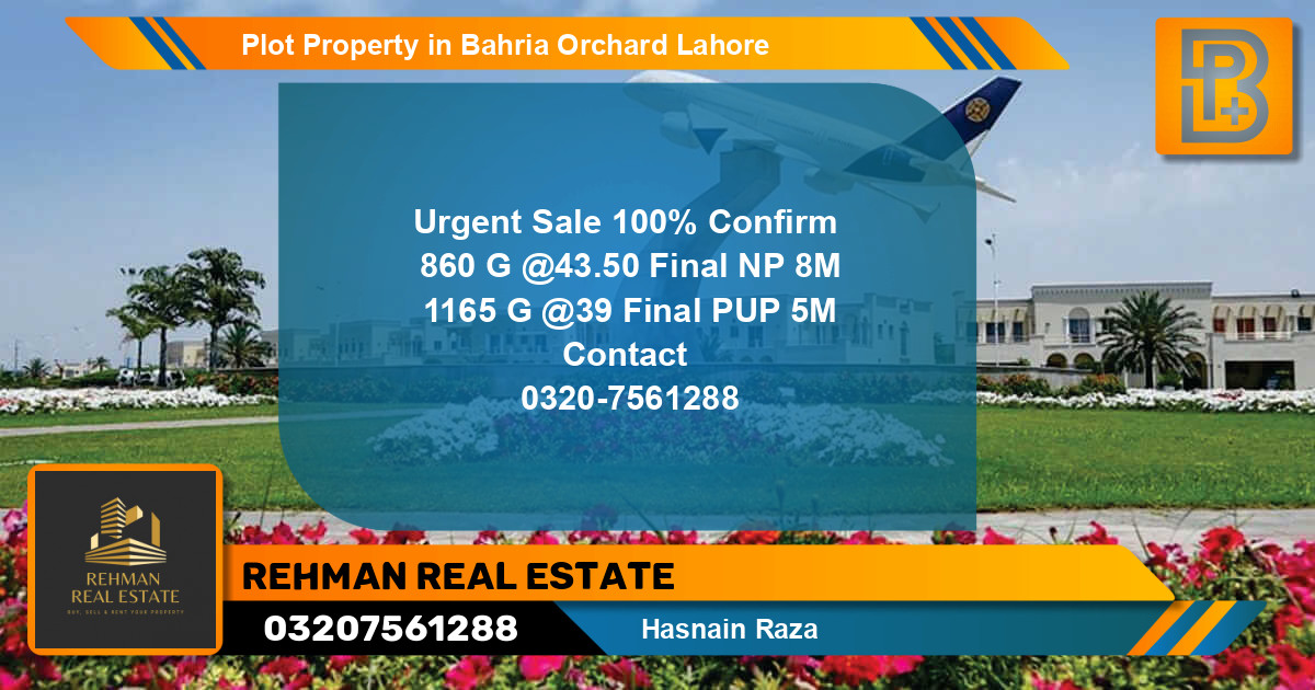 Residential Plot for Sale in Bahria Orchard, Lahore - (BP-61891)