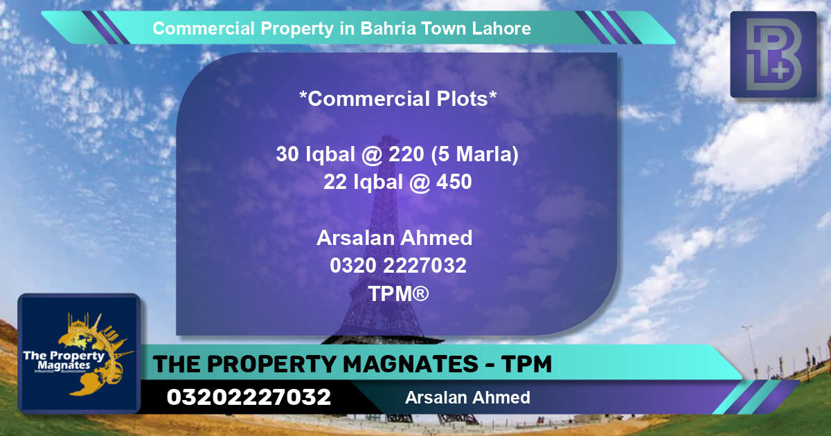 Commercial Property for Sale in Bahria Town, Lahore - (BP-61895)