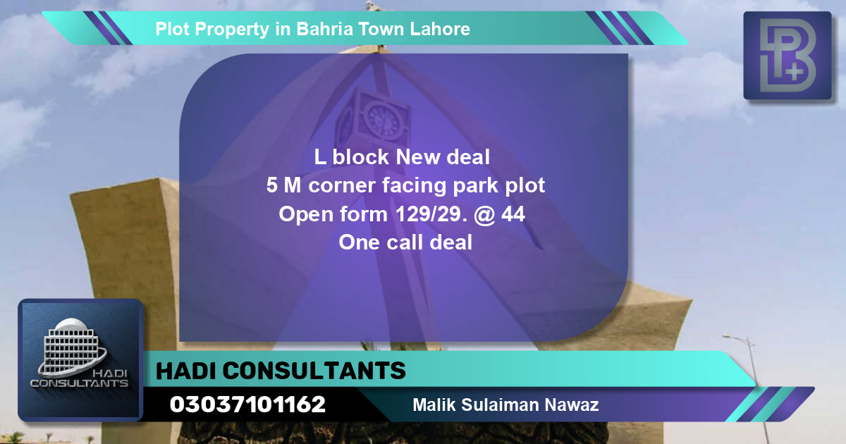 Residential Plot for Sale in Bahria Town, Lahore - (BP-61915)