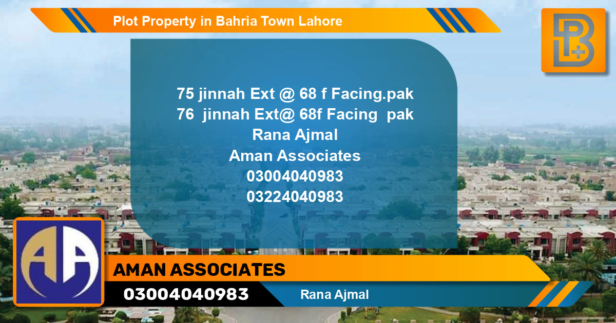 Residential Plot for Sale in Bahria Town, Lahore - (BP-61930)