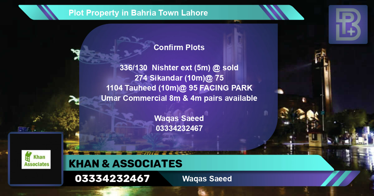 Commercial Plot for Sale in Bahria Town, Lahore - (BP-61945)
