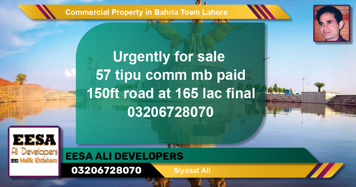 Commercial Property for Sale in Bahria Town, Lahore - (BP-61946)