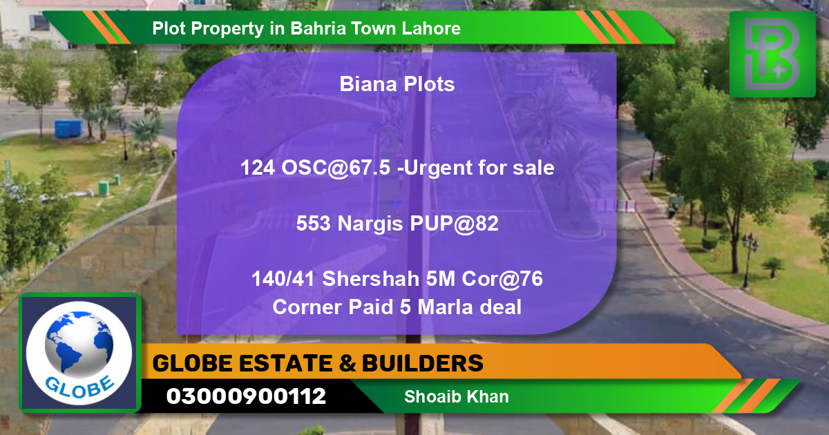 Residential Plot for Sale in Bahria Town, Lahore - (BP-61947)