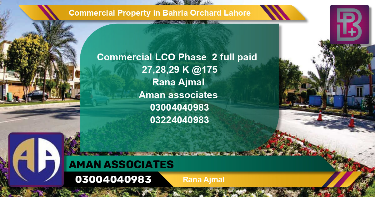 Commercial Property for Sale in Bahria Orchard, Lahore - (BP-61985)