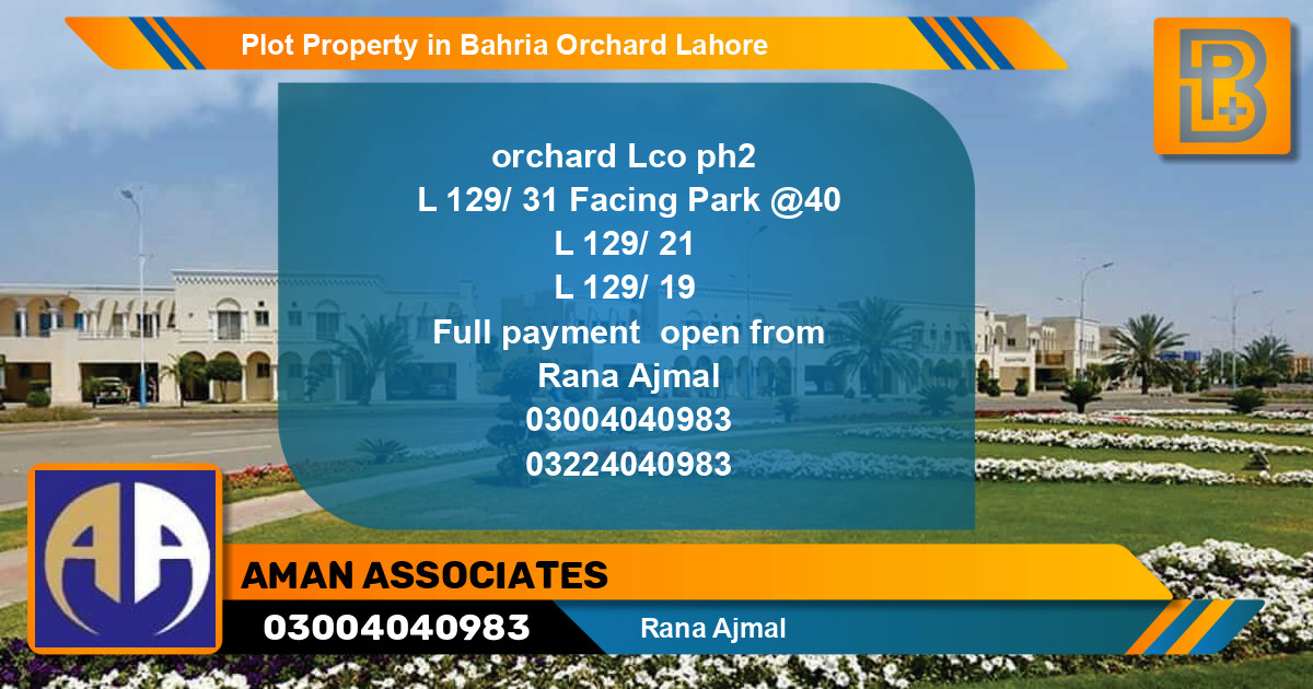 Residential Plot for Sale in Bahria Orchard, Lahore - (BP-61986)