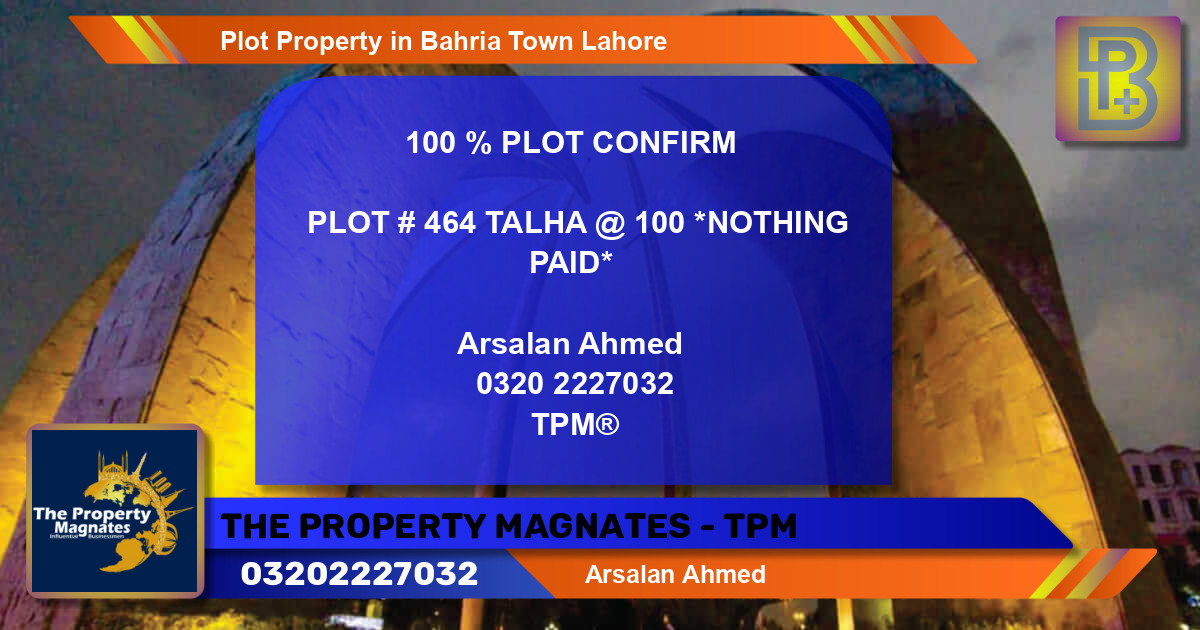 Residential Plot for Sale in Bahria Town, Lahore - (BP-61993)