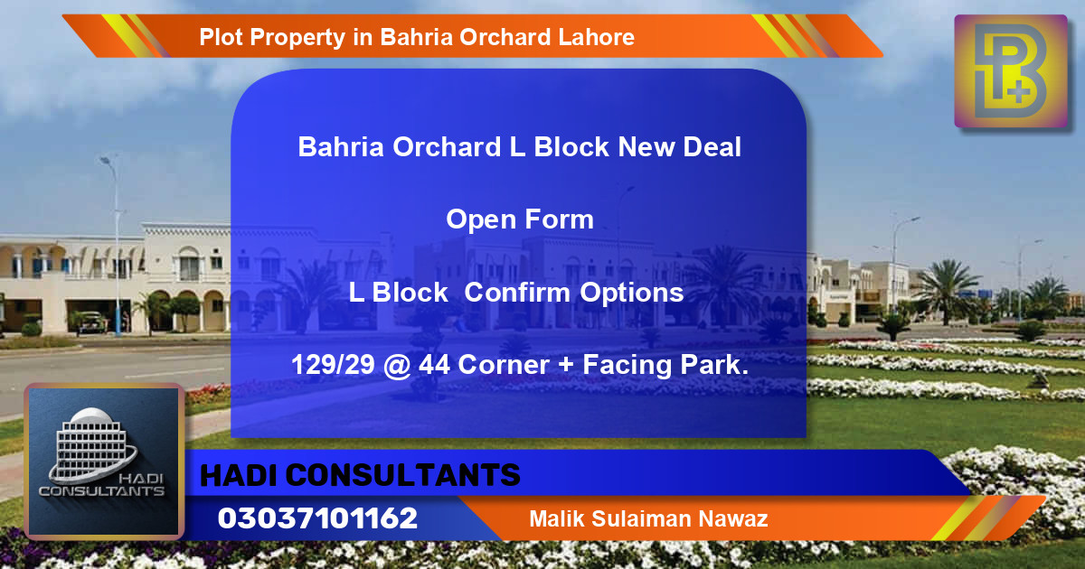 Residential Plot for Sale in Bahria Orchard, Lahore - (BP-62000)