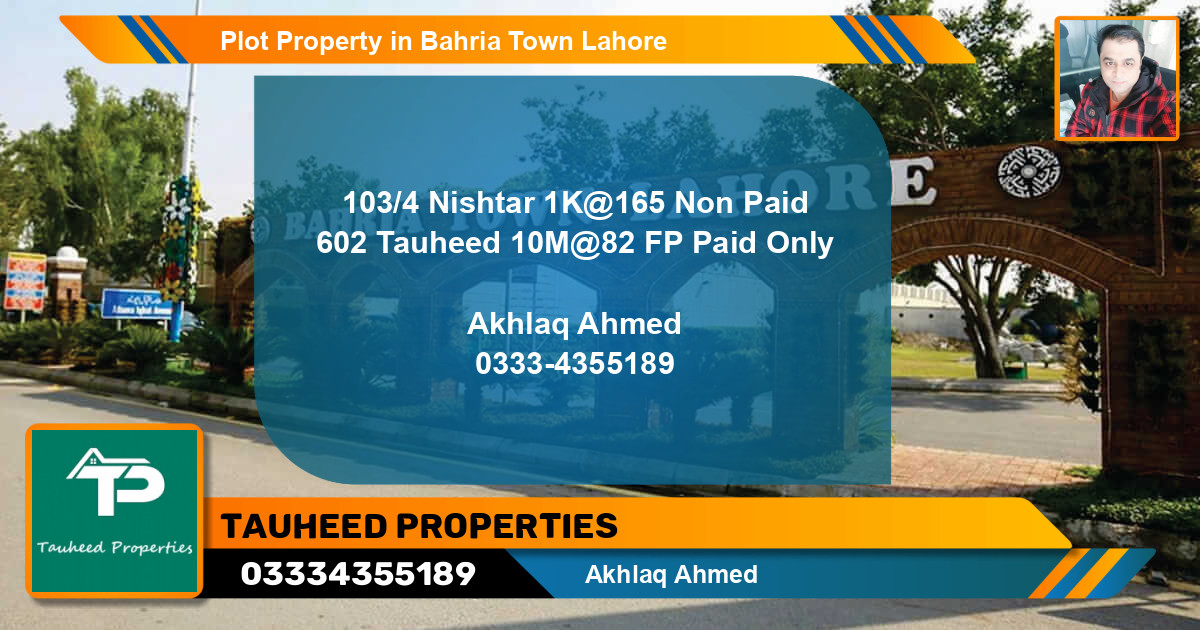 Residential Plot for Sale in Bahria Town, Lahore - (BP-62005)