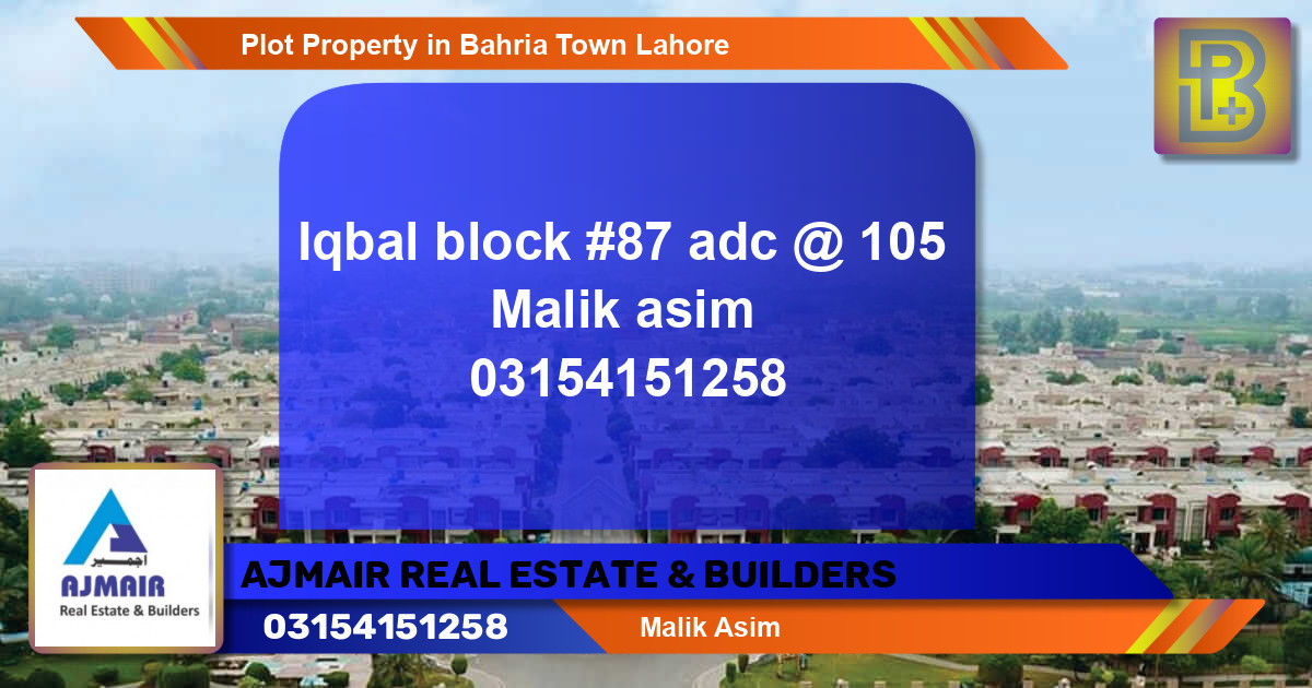 Residential Plot for Sale in Bahria Town, Lahore - (BP-62006)