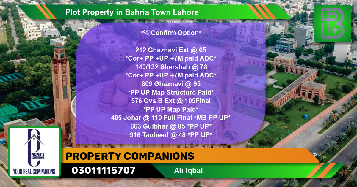 Residential Plot for Sale in Bahria Town, Lahore - (BP-62007)