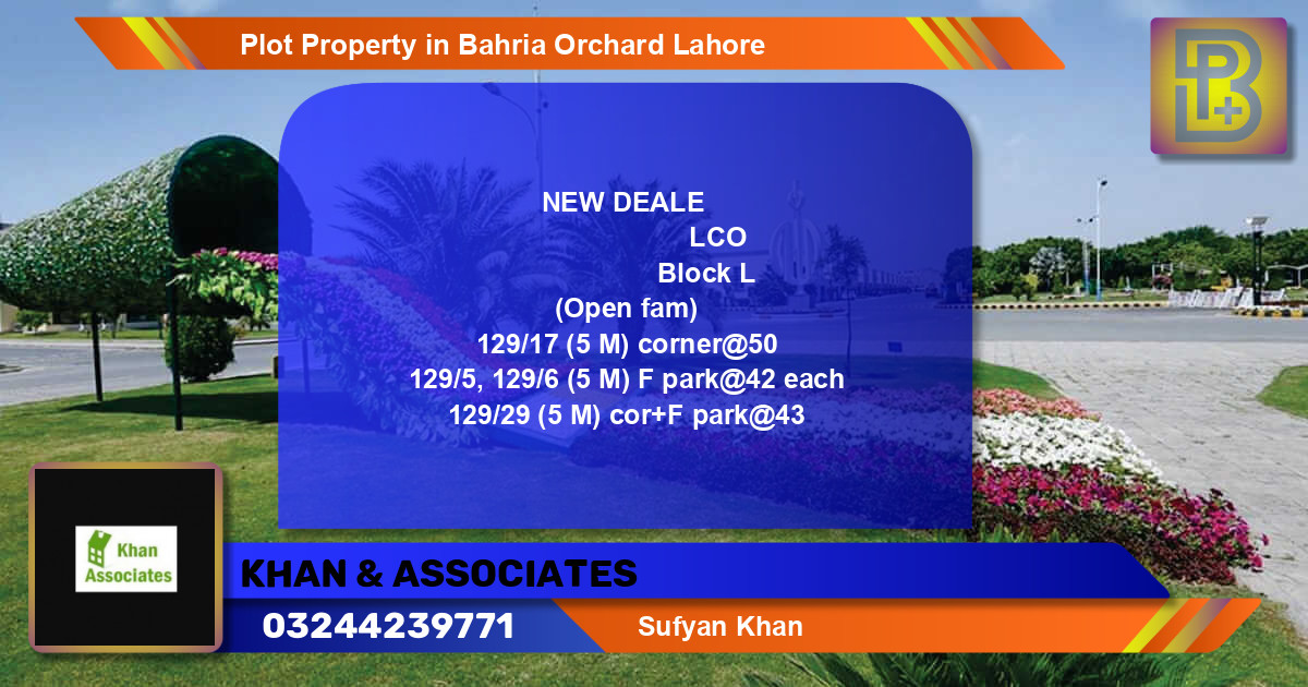 Residential Plot for Sale in Bahria Orchard, Lahore - (BP-62035)