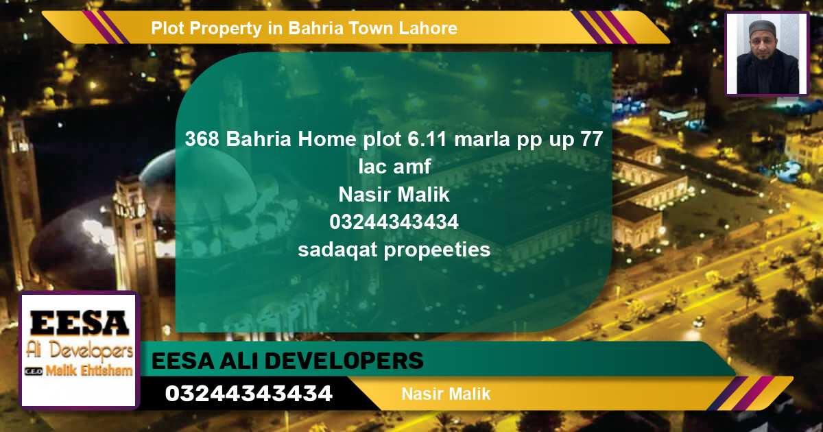 Residential Plot for Sale in Bahria Town, Lahore - (BP-62069)