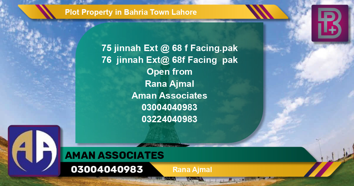 Residential Plot for Sale in Bahria Town, Lahore - (BP-62074)