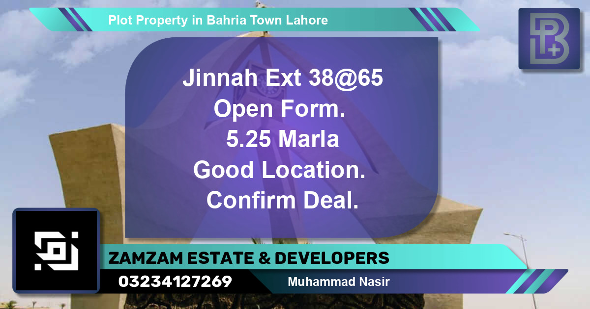 Residential Plot for Sale in Bahria Town, Lahore - (BP-62116)
