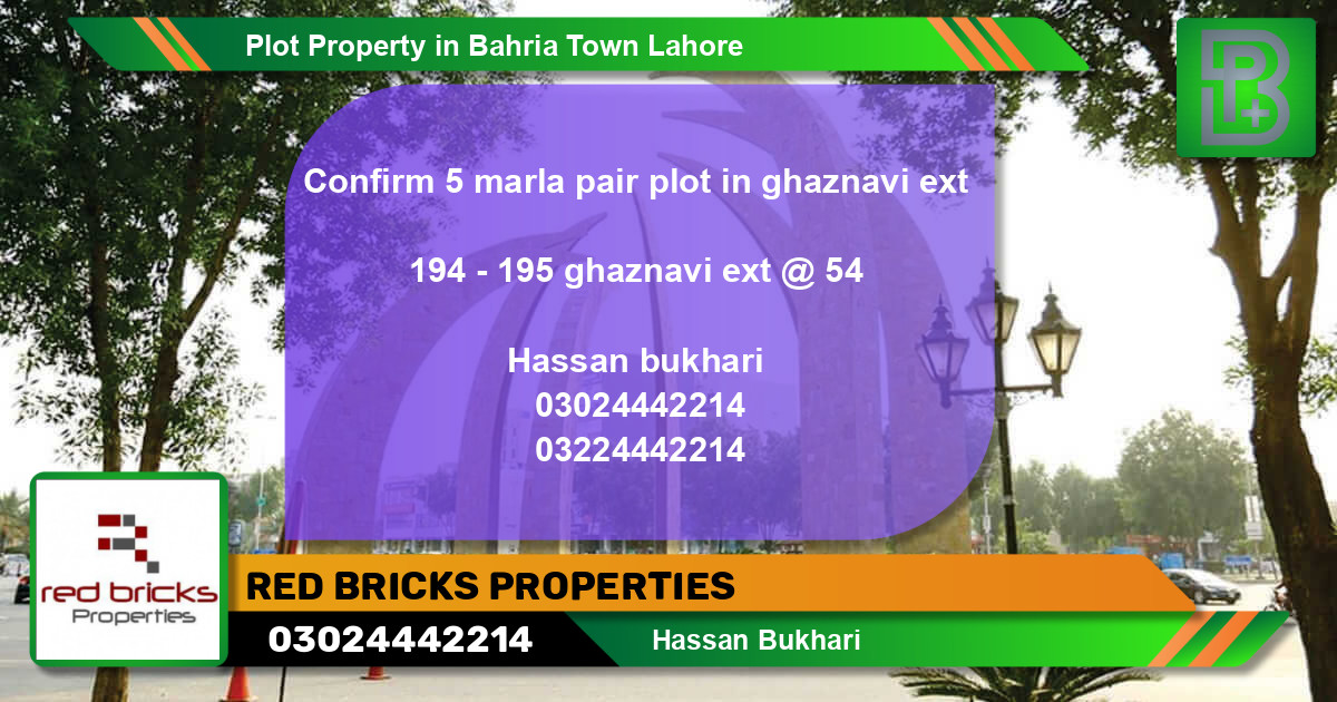 Residential Plot for Sale in Bahria Town, Lahore - (BP-62122)