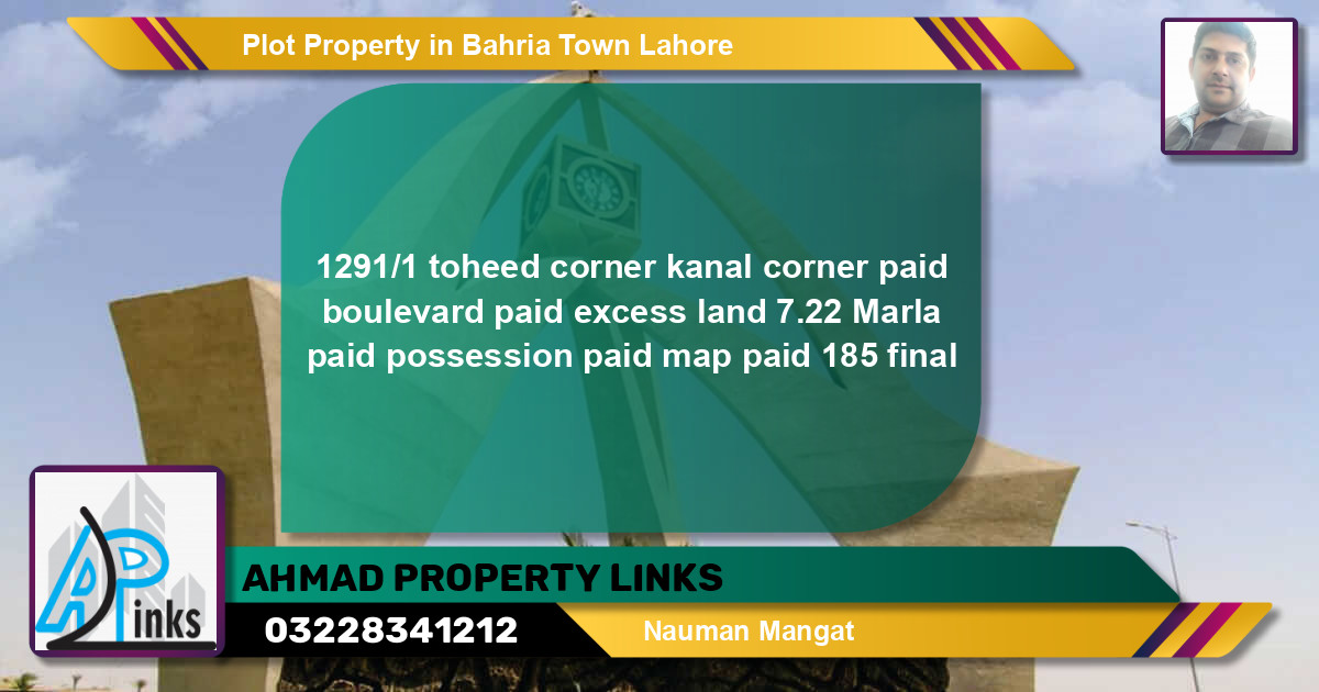 Residential Plot for Sale in Bahria Town, Lahore - (BP-62135)